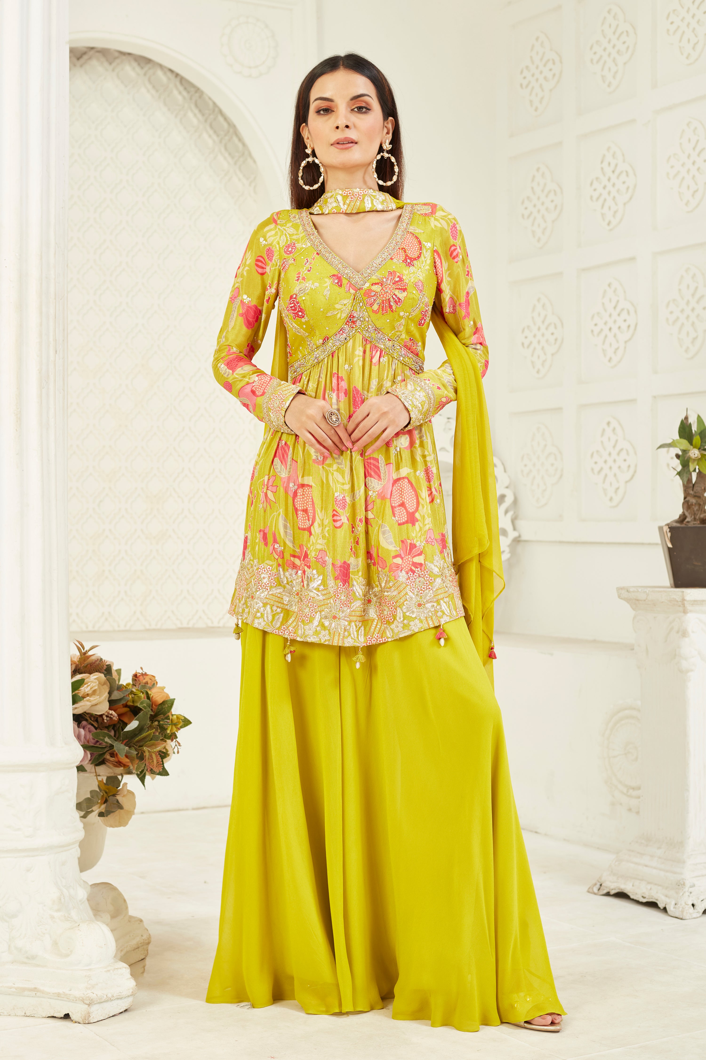 Radiant Lime Sharara set