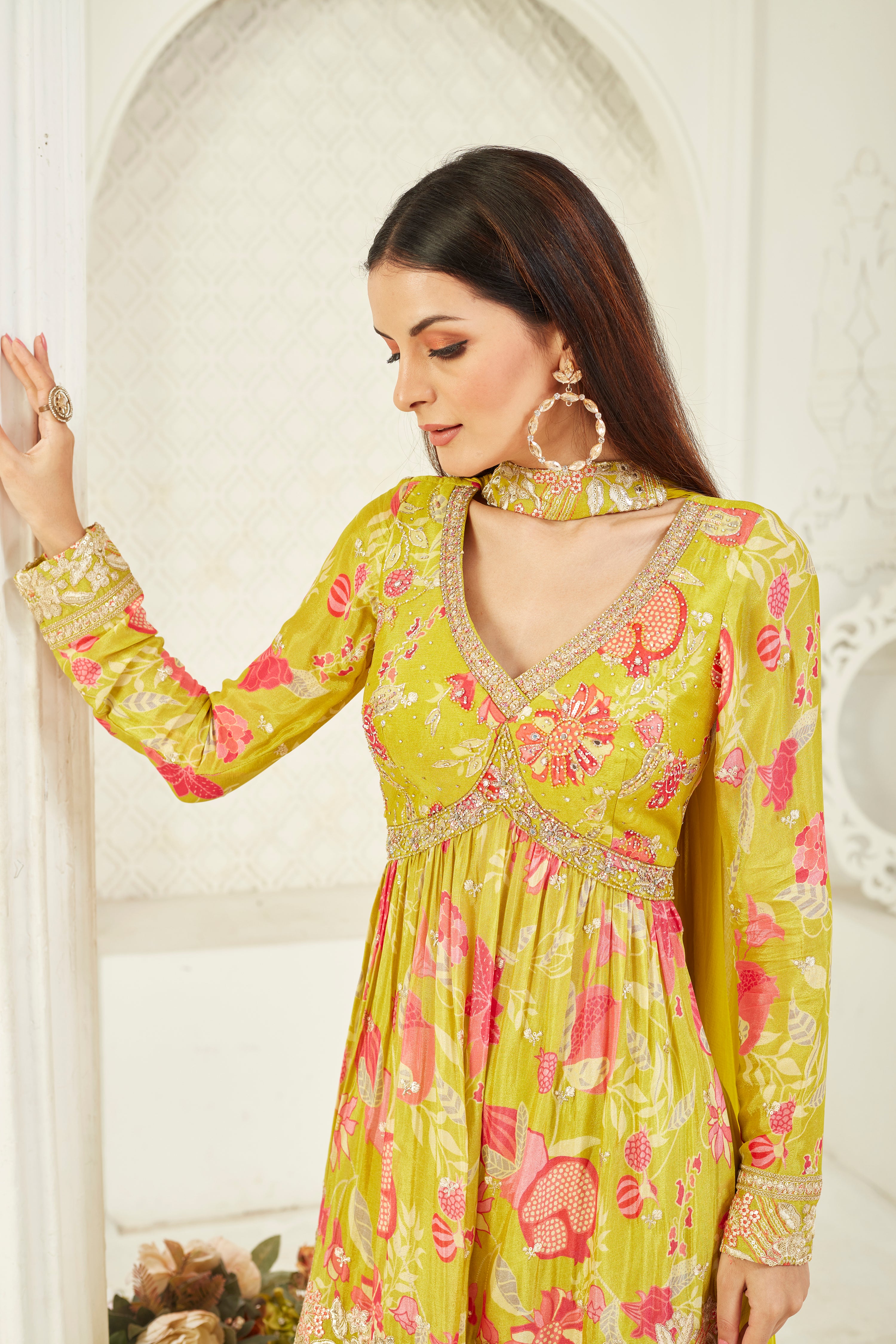 Radiant Lime Sharara set