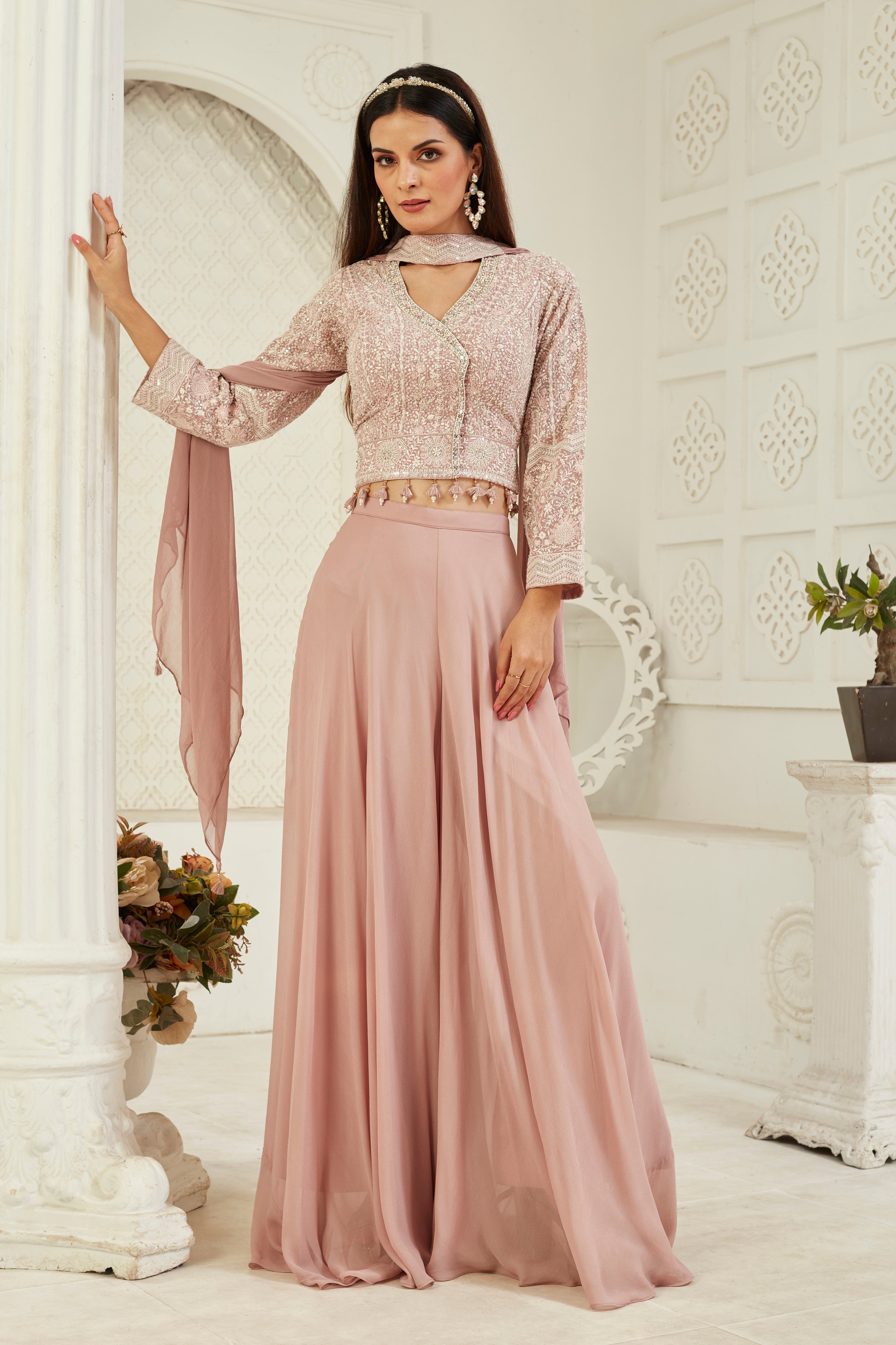 Rosy Dawn Sharara Set