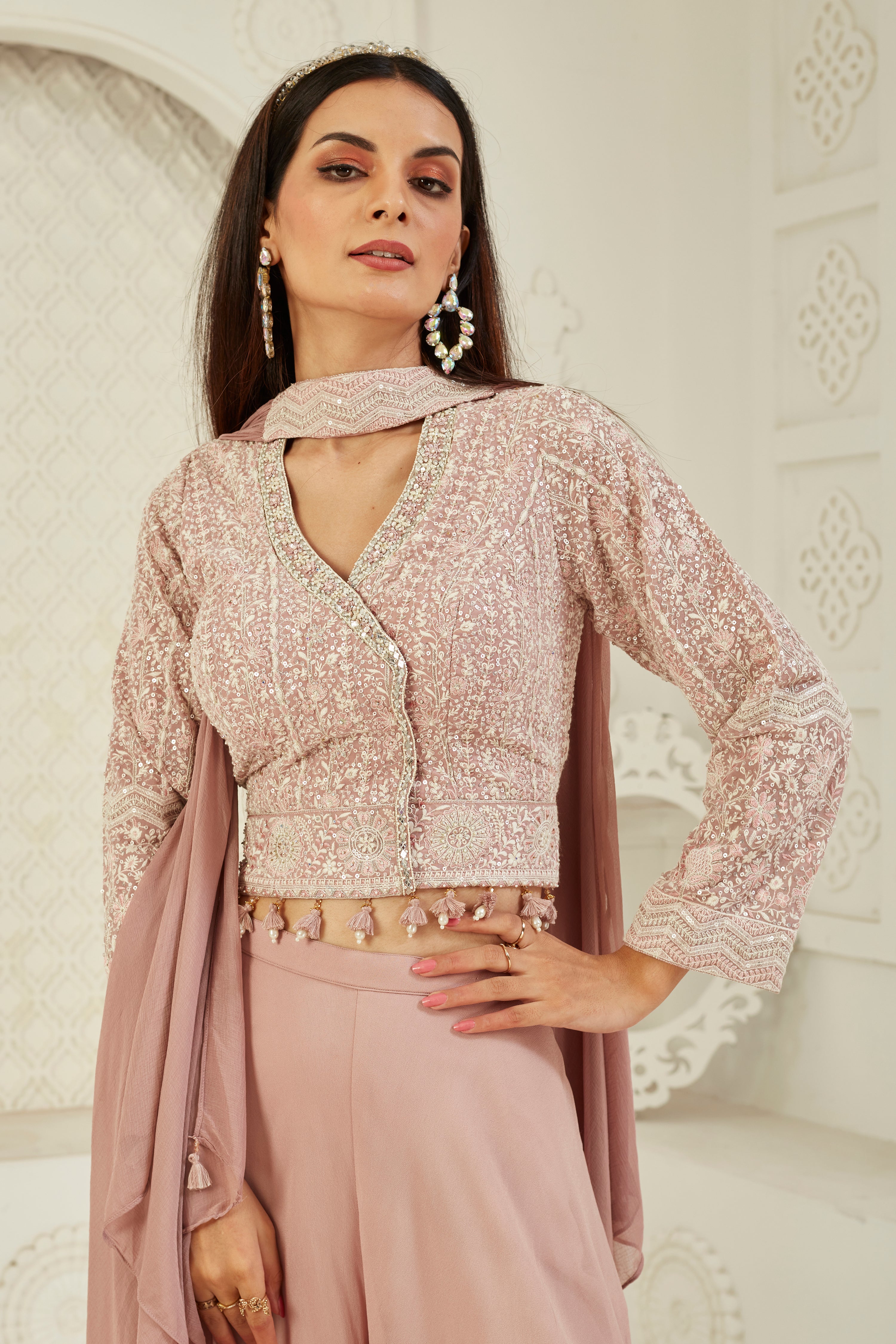 Rosy Dawn Sharara Set