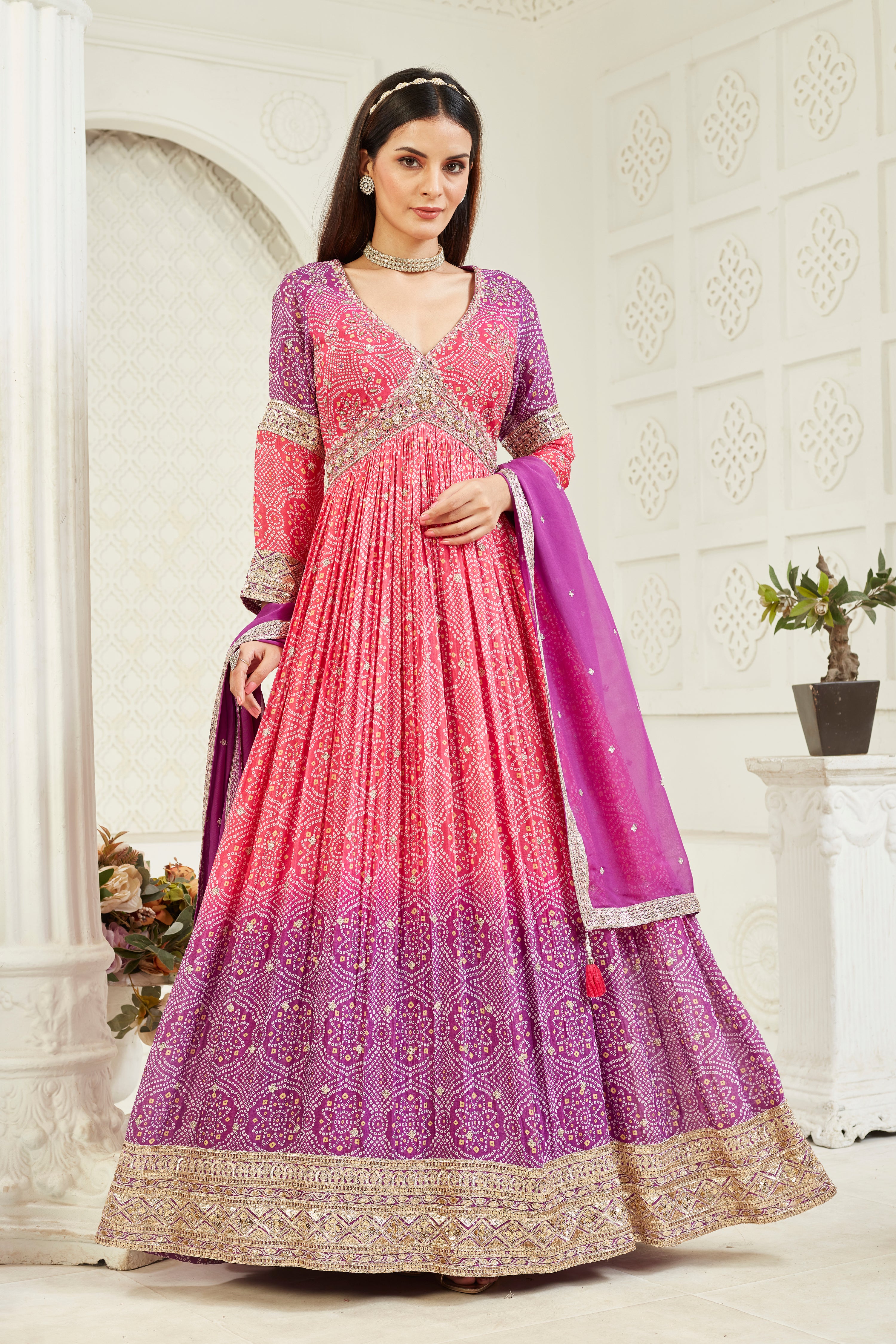 Twilight bloom Anarkali Set