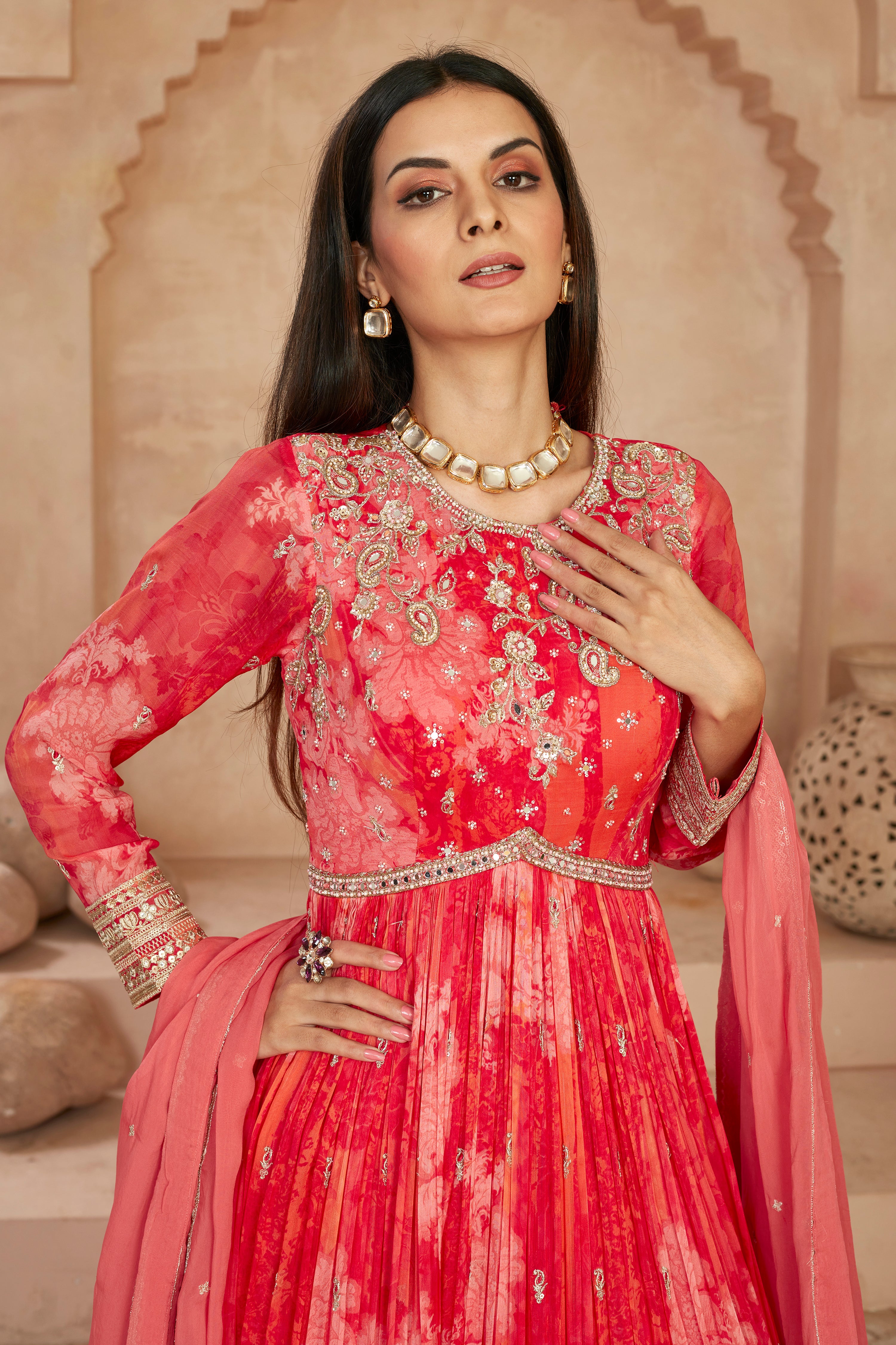 Ruby Allure Anarkali Set